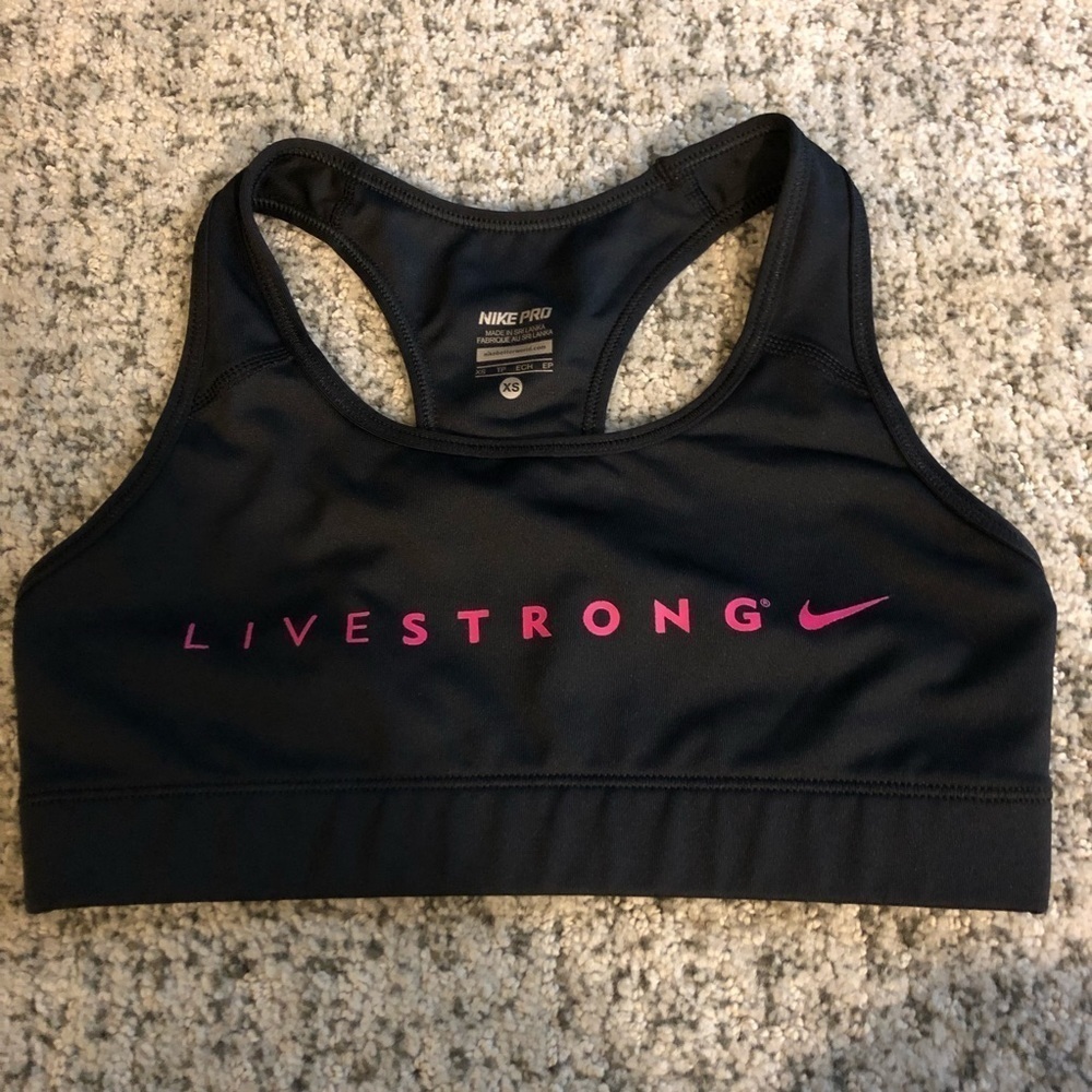 Nike Black & Pink Livestrong Sports Bra Size XS